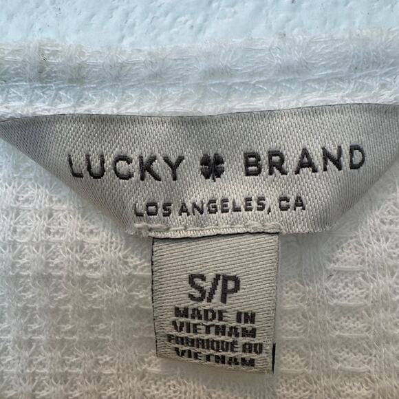 Lucky Brand Waffle Knit Scoop Neck Long Sleeve Top Small - Picture 6 of 8